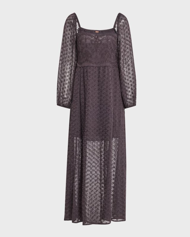 Malina Eyelet Embroidered Maxi Dress